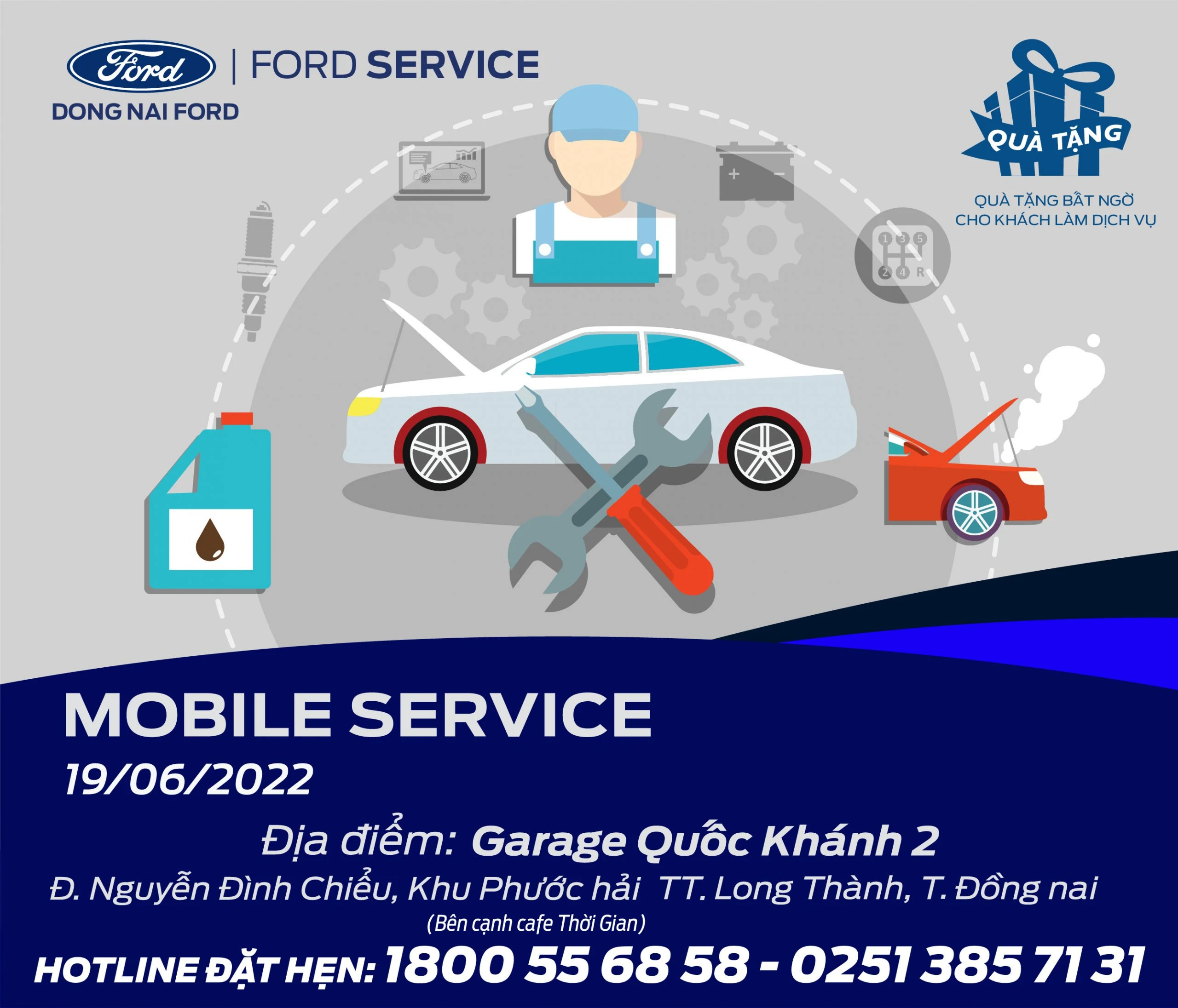🚘CHƯƠNG TRÌNH BẢO DƯỠNG LƯU ĐỘNG TẠI THỊ TRẤN LONG THÀNH, ĐỒNG NAI NGÀY 19/06/2022. 🚘