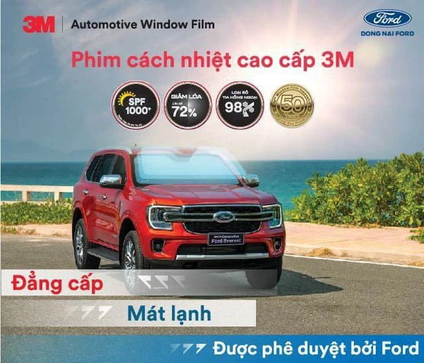 PHIM CÁCH NHIỆT 3M – PHỤ KIỆN CHÍNH HÃNG PHÊ DUYỆT BỞI FORD